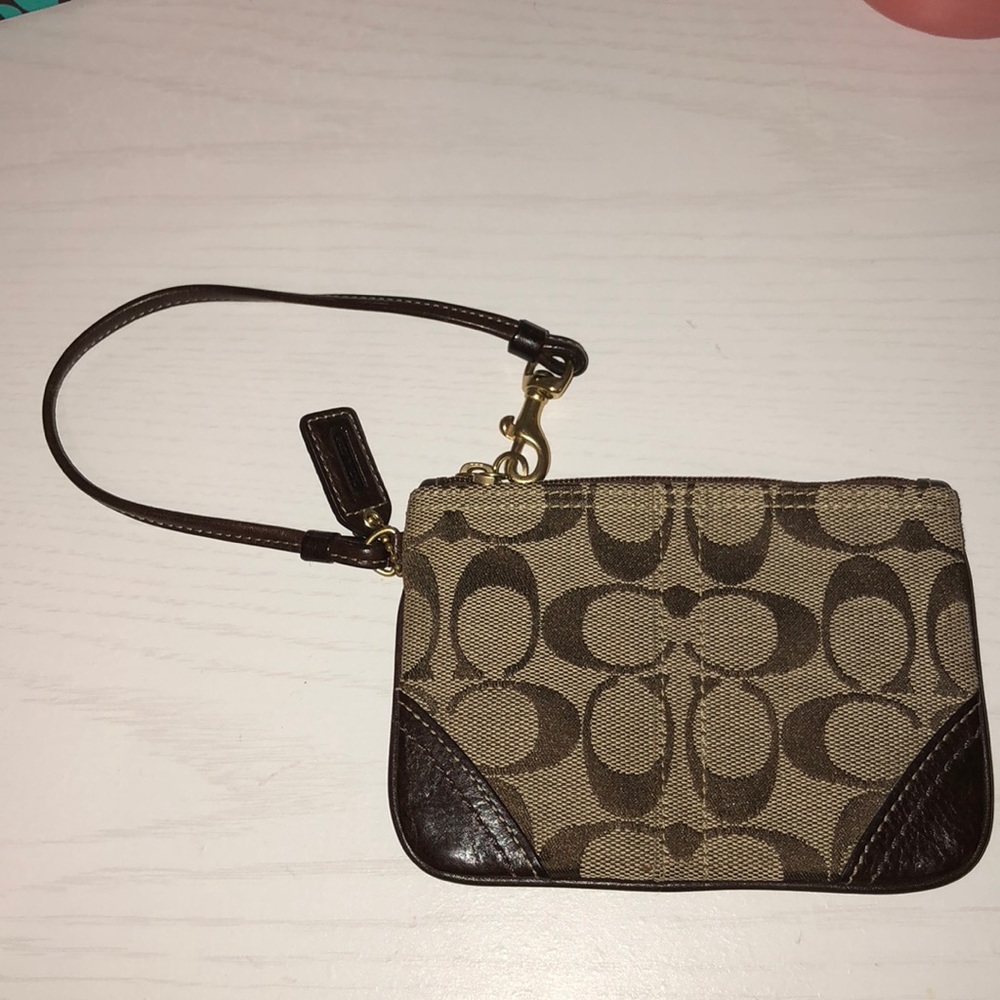 Brown Coach wristlet